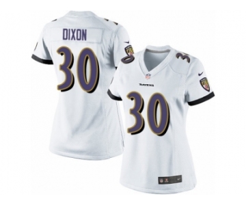 Women's Nike Baltimore Ravens #30 Kenneth Dixon Limited White NFL Jersey