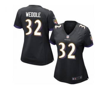 Women's Nike Baltimore Ravens #32 Eric Weddle Limited Black Alternate NFL Jersey