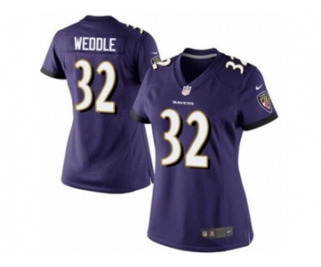 Women's Nike Baltimore Ravens #32 Eric Weddle Limited Purple Team Color NFL Jersey