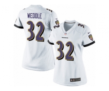 Women's Nike Baltimore Ravens #32 Eric Weddle Limited White NFL Jersey