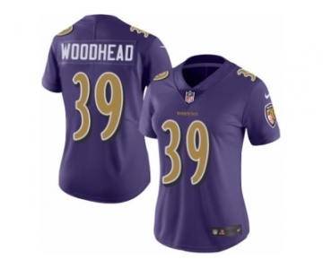 Women's Nike Baltimore Ravens #39 Danny Woodhead Limited Purple Rush NFL Jersey