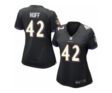 Women's Nike Baltimore Ravens #42 Marqueston Huff Limited Black Alternate NFL Jersey