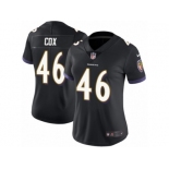 Women's Nike Baltimore Ravens #46 Morgan Cox Vapor Untouchable Limited Black Alternate NFL Jersey