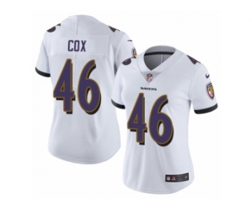 Women's Nike Baltimore Ravens #46 Morgan Cox Vapor Untouchable Limited White NFL Jersey