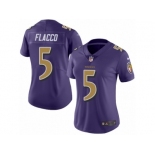 Women's Nike Baltimore Ravens #5 Joe Flacco Limited Purple Rush NFL Jersey