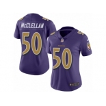 Women's Nike Baltimore Ravens #50 Albert McClellan Limited Purple Rush NFL Jersey