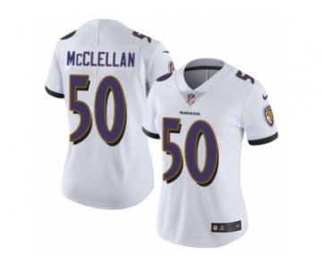 Women's Nike Baltimore Ravens #50 Albert McClellan Vapor Untouchable Limited White NFL Jersey