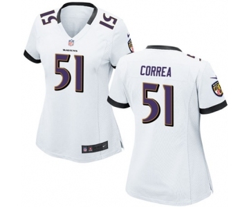 Women's Nike Baltimore Ravens #51 Kamalei Correa White NFL Jersey