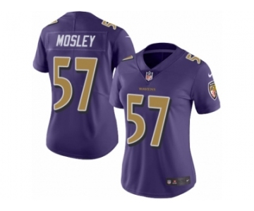 Women's Nike Baltimore Ravens #57 C.J. Mosley Limited Purple Rush NFL Jersey