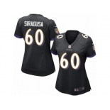 Women's Nike Baltimore Ravens #60 Nico Siragusa Limited Black Alternate NFL Jersey