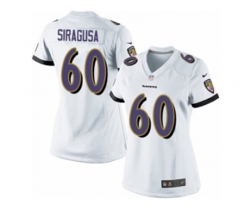 Women's Nike Baltimore Ravens #60 Nico Siragusa Limited White NFL Jersey