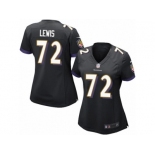 Women's Nike Baltimore Ravens #72 Alex Lewis Limited Black Alternate NFL Jersey