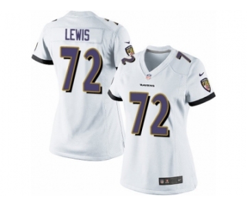 Women's Nike Baltimore Ravens #72 Alex Lewis Limited White NFL Jersey