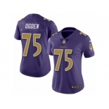 Women's Nike Baltimore Ravens #75 Jonathan Ogden Limited Purple Rush NFL Jersey