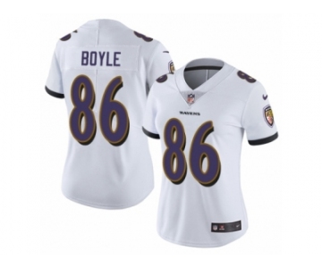 Women's Nike Baltimore Ravens #86 Nick Boyle Vapor Untouchable Limited White NFL Jersey