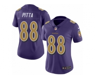 Women's Nike Baltimore Ravens #88 Dennis Pitta Limited Purple Rush NFL Jersey