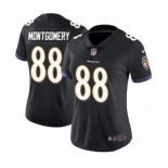 Women's Nike Baltimore Ravens #88 Ty Montgomery Black Alternate Vapor Untouchable Limited Player NFL Jersey