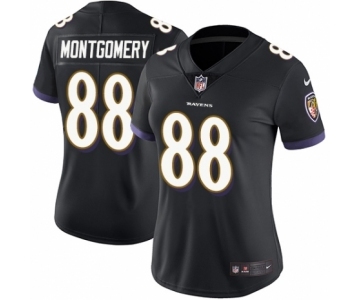 Women's Nike Baltimore Ravens #88 Ty Montgomery Black Alternate Vapor Untouchable Limited Player NFL Jersey