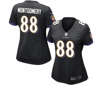 Women's Nike Baltimore Ravens #88 Ty Montgomery Game Black Alternate NFL Jersey