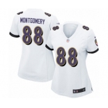 Women's Nike Baltimore Ravens #88 Ty Montgomery Game White NFL Jersey