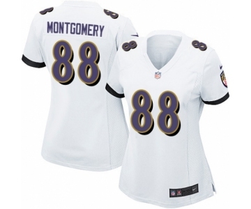 Women's Nike Baltimore Ravens #88 Ty Montgomery Game White NFL Jersey