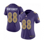 Women's Nike Baltimore Ravens #88 Ty Montgomery Limited Purple Rush Vapor Untouchable NFL Jersey