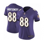 Women's Nike Baltimore Ravens #88 Ty Montgomery Purple Team Color Vapor Untouchable Limited Player NFL Jersey