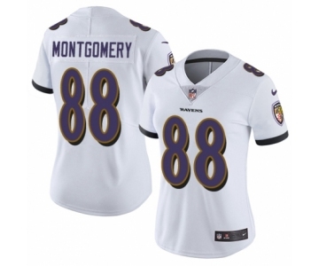 Women's Nike Baltimore Ravens #88 Ty Montgomery White Vapor Untouchable Limited Player NFL Jersey