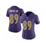 Women's Nike Baltimore Ravens #89 Steve Smith Sr Limited Purple Rush NFL Jersey