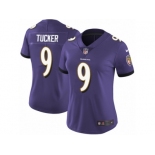 Women's Nike Baltimore Ravens #9 Justin Tucker Vapor Untouchable Limited Purple Team Color NFL Jersey