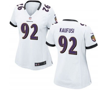 Women's Nike Baltimore Ravens #92 Bronson Kaufusi White NFL Jersey