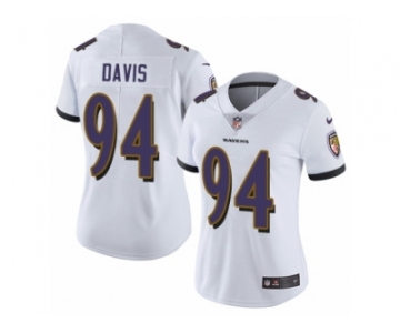 Women's Nike Baltimore Ravens #94 Carl Davis Vapor Untouchable Limited White NFL Jersey