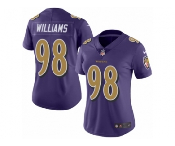 Women's Nike Baltimore Ravens #98 Brandon Williams Limited Purple Rush NFL Jersey