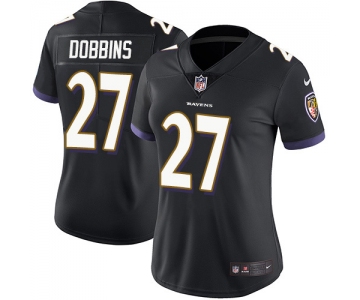 Women's Nike Ravens #27 J.K. Dobbins Black Alternate Stitched NFL Vapor Untouchable Limited Jersey