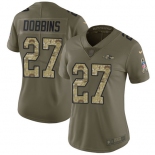 Women's Nike Ravens #27 J.K. Dobbins Olive Camo Stitched NFL Limited 2017 Salute To Service Jersey