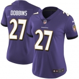 Women's Nike Ravens #27 J.K. Dobbins Purple Team Color Stitched NFL Vapor Untouchable Limited Jersey