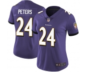 Women's Ravens #24 Marcus Peters Purple Team Color Stitched Football Vapor Untouchable Limited Jersey