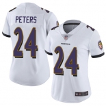 Women's Ravens #24 Marcus Peters White Stitched Football Vapor Untouchable Limited Jersey