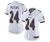 Women's Ravens #24 Marcus Peters White Stitched Football Vapor Untouchable Limited Jersey