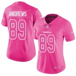 Women's Ravens #89 Mark Andrews Pink Stitched Football Limited Rush Fashion Jersey