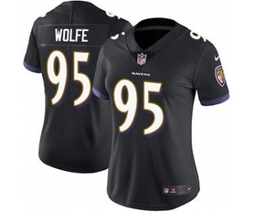 Women's Ravens #95 Derek Wolfe Black Alternate Stitched Football Vapor Untouchable Limited Jersey