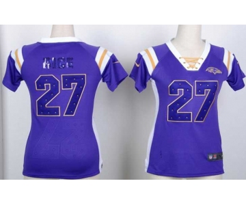 nike women jerseys baltimore ravens #27 ray rice purple[fashion Rhinestone sequins]