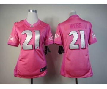 nike women nfl jerseys baltimore ravens #21 webb pink[nike love's]