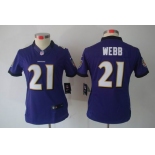 nike women nfl jerseys baltimore ravens #21 webb purple[nike limited]