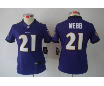 nike women nfl jerseys baltimore ravens #21 webb purple[nike limited]