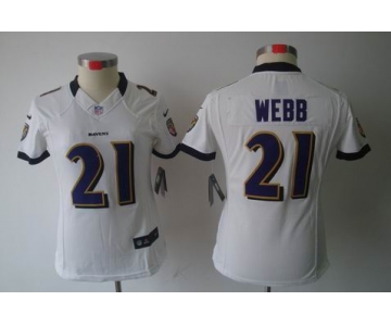 nike women nfl jerseys baltimore ravens #21 webb white[nike limited]