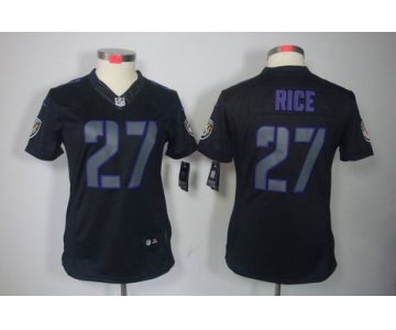 nike women nfl jerseys baltimore ravens #27 ray rice black[nike impact limited]