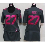 nike women nfl jerseys baltimore ravens #27 ray rice dk.grey[breast cancer awareness]