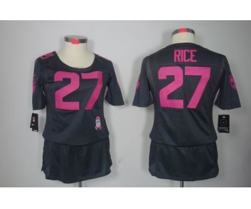 nike women nfl jerseys baltimore ravens #27 ray rice dk.grey[breast cancer awareness]