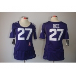 nike women nfl jerseys baltimore ravens #27 ray rice purple[breast cancer awareness]